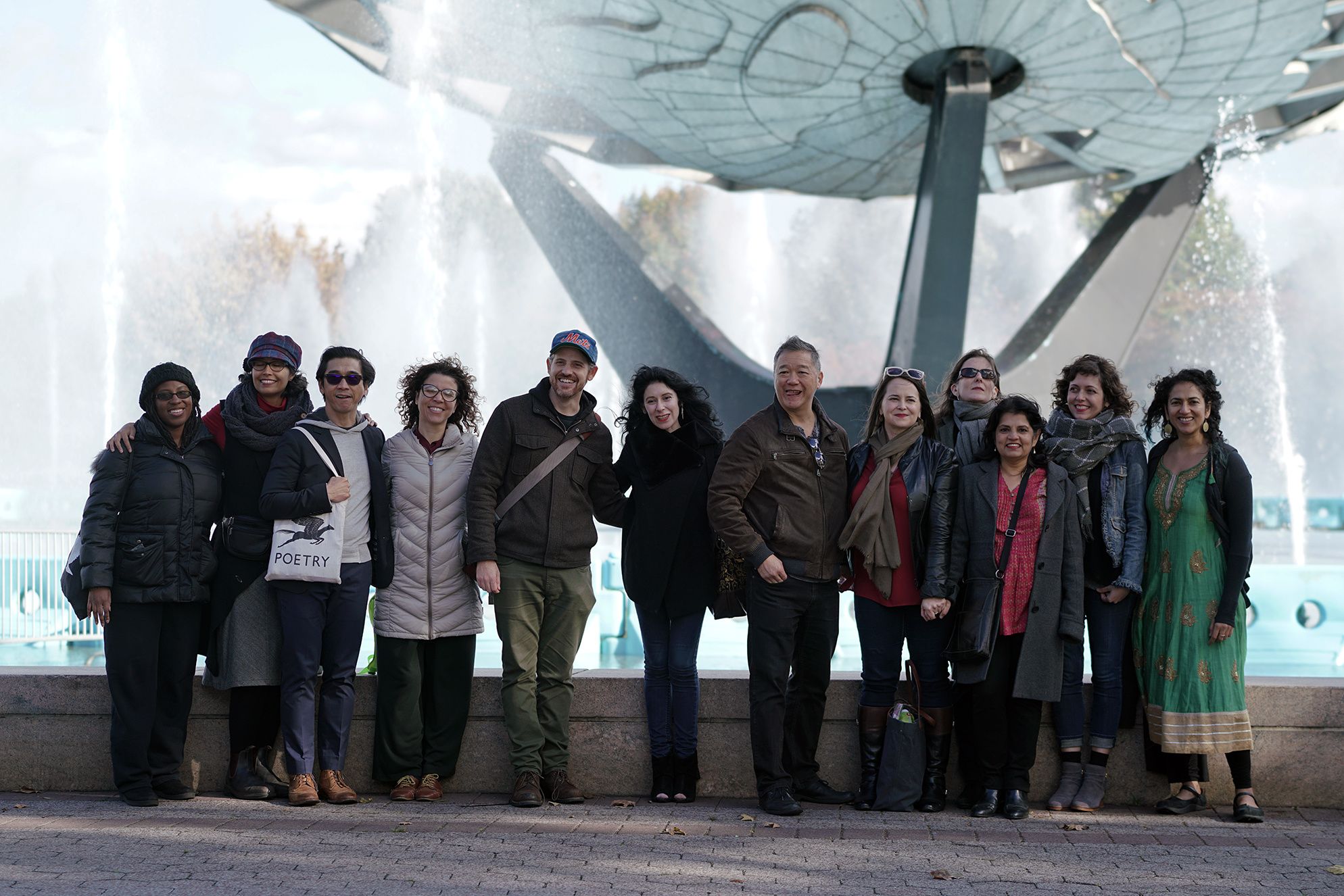 QUEENSBOUND poets gather at the Unisphere - Flushing Meadows, Queens